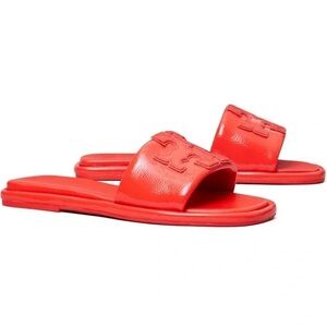 Tory Burch Bright Red Slide Sandals